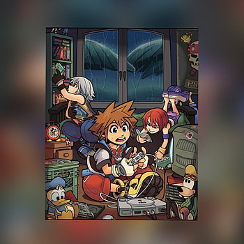 Kingdom hearts, art, cartoon HD phone wallpaper