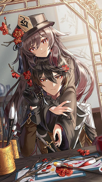 Hu Tao and Zhongli, Genshin Impact HD phone wallpaper