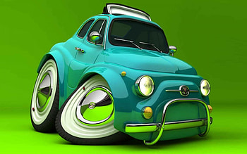 Broken Down, headlights, abstract, turquoise, wheel, car, flat, tires HD wallpaper