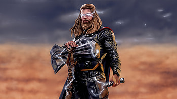 Thor Mjolnir Immense Power, thor, superheroes, artwork, artist, digital-art, art HD wallpaper
