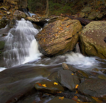 Autumn Waterfall, fullcolour, autumn fall, art , waterfall, beautiful, small, water, rocks HD wallpaper