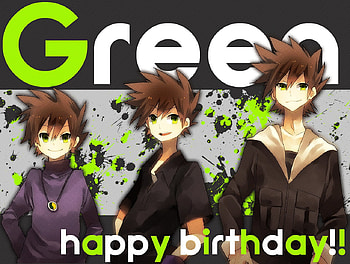 green, happy birtay, abstract, pokemon HD wallpaper