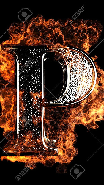 P Letter, Fire Theme HD phone wallpaper