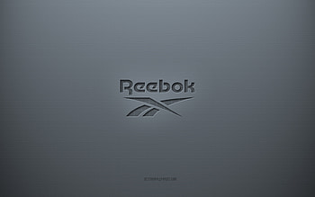 Reebok logo, gray creative background, Reebok emblem, gray paper texture, Reebok, gray background, Reebok 3d logo HD wallpaper