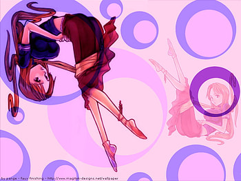 Orihime, purple, girl, pink, anime HD wallpaper