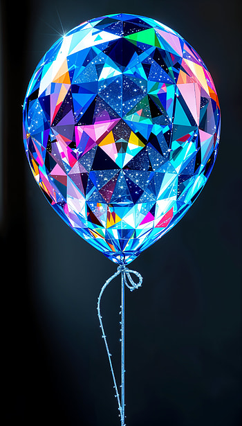 Vibrant Birtay Balloon for Your , crystal, balloon, colorful, design HD phone wallpaper