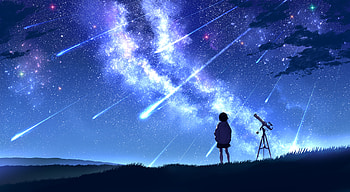Anime Girl Meteor Streak 10k, anime-girl, anime, artist, artwork, digital-art, pixiv HD wallpaper