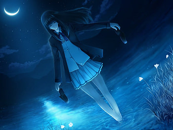 Midnight walk, sweet, sexy, moon, cute, girl, lovely, lake HD wallpaper