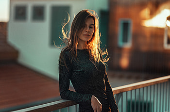Brunette, girl, beautiful, sunlight HD wallpaper