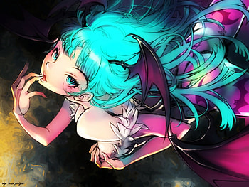 morriga, sexy, game, fanart, vampire HD wallpaper