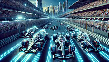 High-Speed Formula 1 Race - Futuristic, F1, race car, futuristic racing, motorsport, city skyline HD wallpaper