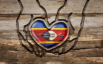 I love Eswatini, , wooden carving hands, Day of Eswatini, Eswatini flag, Flag of Eswatini, Take care Eswatini, creative, Eswatini flag in hand, wood carving, african countries, Eswatini HD wallpaper