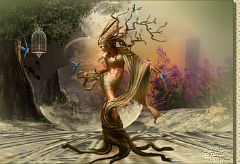 TREE OF LIFE, TREE, BIRDS, FEMALE, FANTASY HD wallpaper