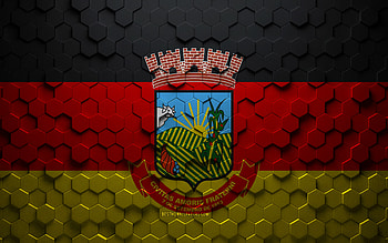 Flag of Teofilo Otoni, honeycomb art, Teofilo Otoni hexagons flag, Teofilo Otoni 3d hexagons art, Teofilo Otoni flag HD wallpaper