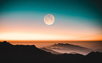 From Tops Of Adams Peak, nature, mountains, moon, sky HD wallpaper