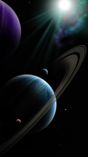 Planets, Universe, Shining, Dark, Galaxy HD phone wallpaper