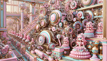 Barbiecore Bliss: Ultra, steampunk, pink, whimsical, machine HD wallpaper