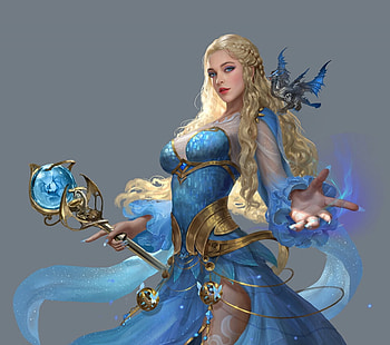 Daenerys, blue, wudidapaopaotang, frumusete, blonde, daenerys targaryen, gorgeous, girl, superb, fantasy, mother, dragon, queen, game of thrones HD wallpaper