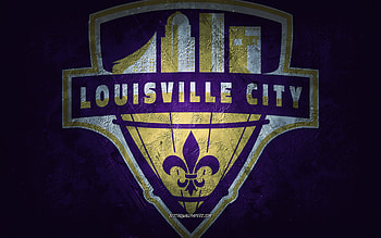 Louisville City FC, American soccer team, purple background, Louisville City FC logo, grunge art, USL, soccer, Louisville City FC emblem HD wallpaper
