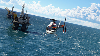 Microsoft Flight Simulator Helicopter Over Ocean, video game, Microsoft Flight Simulator HD wallpaper