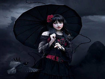 gothic walk, sad, girl, gtohic, fantasy HD wallpaper