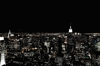 Skyscraper, Horizon, Dark, Night City, City Lights, New York HD wallpaper