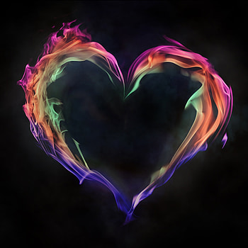Heart, electric blue, magenta HD phone wallpaper
