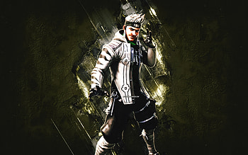 Fortnite White Master Key Skin, Fortnite, main characters, green stone background, White Master Key, Fortnite skins, White Master Key Skin, White Master Key Fortnite, Fortnite characters HD wallpaper
