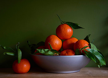 Fruits, Food, Leaves, Tangerines HD wallpaper