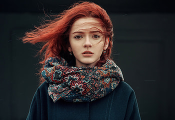Beautiful girl, portrait, redhead HD wallpaper