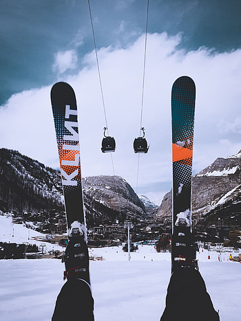 Winter, Nature, Mountains, Skiing, Cable Car, Cableway HD phone wallpaper