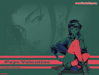 Faye, girl, anime, green, red HD wallpaper