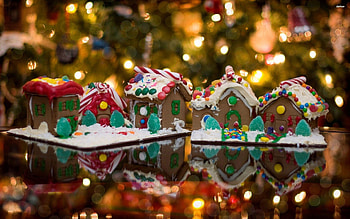 Gingerbread house , Festive backgrounds, Winter wonderland, Sweet allure HD wallpaper