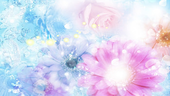 Preview pink, blue, flowers, blurred, background, effects HD wallpaper