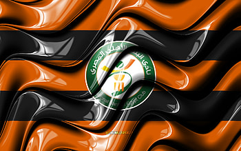 National Bank of Egypt SC flag, , orange and black 3D waves, EPL, egyptian football club, football, National Bank of Egypt SC logo, Egyptian Premier League, soccer, National Bank of Egypt FC HD wallpaper