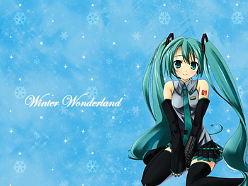 Winter Wonderland, winter, awesome, nice, snow, hatsune, aqua eyes, white, hatsune miku, twintail, girl, headset, singer, aqua, anime, pretty, virtual, blue, black, song, heads, cute, vocaloid, beauty, miku, snowflakes, music, vocaloids, thighhighs, program, skirt, beautiful, diva, tie, cool, aqua hait, idol, micro HD wallpaper