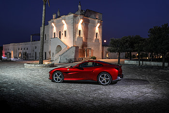 2018, red car, Ferrari Portofino HD wallpaper