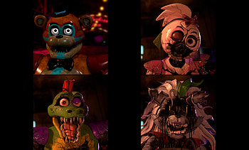 Glamrock Freddy (Five Nights at Freddy's), Roxanne Wolf (Five Nights at Freddy's), video game, Five Nights at Freddy's: Security Breach, Five Nights at Freddy's HD wallpaper