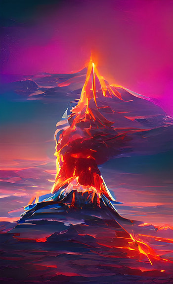 Volcán, cielo, final, nube HD phone wallpaper