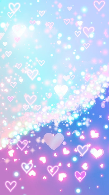 blue girly part two, hearts, starlight HD phone wallpaper