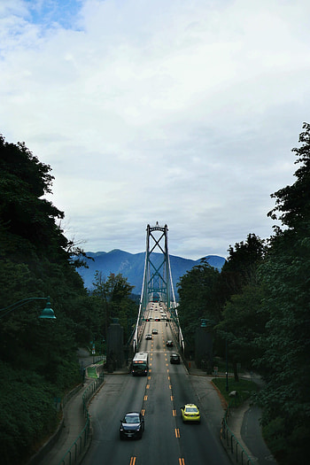 Cities, Auto, Trees, Mountains, Road, Bridge, Dahl, Distance HD phone wallpaper