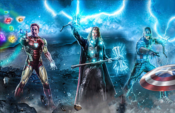The Trinity 2020, iron-man, thor, captain-america, superheroes, artwork, art HD wallpaper