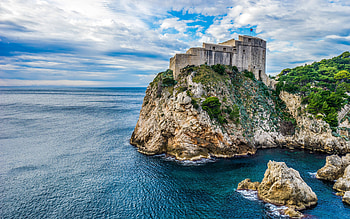 Dubrovnik castle, Adriatic Sea, Rocks coast, Dubrovnik Croatia HD wallpaper