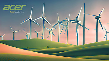 Acer Vero, wind turbine, landscape, technology, Acer HD wallpaper