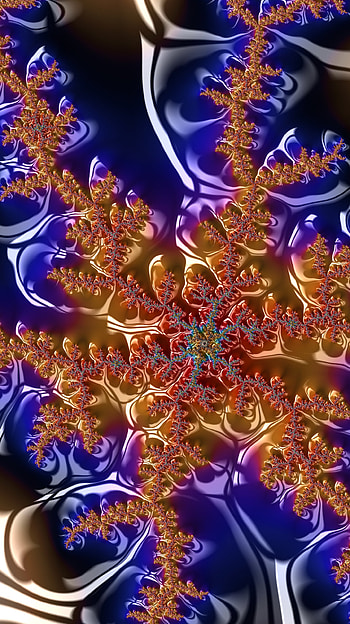 Fractal Art for your Smart or Tablet, orange (Color), blue, CGI, psychedelic, trippy, Abstract, fractal, abstract blue HD phone wallpaper