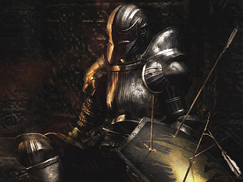 defeated knight, shield, knight, arrows, armour HD wallpaper
