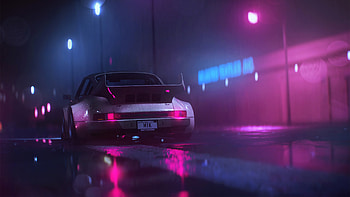 Porsche 911 Carrera RSR Neonwave, porsche-911, porsche, cars, neon, artstation, retrowave, synthwave HD wallpaper