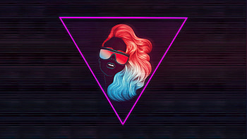 Synth Retrowave Women Triangle Art , retrowave, artist, artwork, digital-art, triangle HD wallpaper