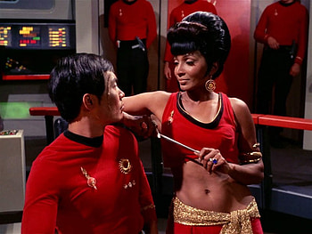 Uhura's seduction, tv, star trek, man, movie, woman HD wallpaper