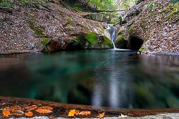 Waterfall, Water, Nature, Leaves, Autumn HD wallpaper